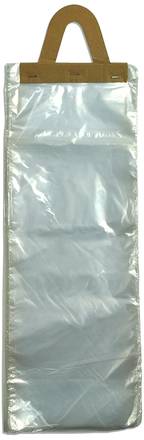 Elkay D21N 0.65 mil Polypropylene Newspaper Bag on Header, 7 1/2" x 21", Clear (Pack of 2000)