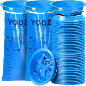 Emesis Bags, YGDZ 45 Pack Vomit Bag Disposable Barf Bags Car Throw Up Blue Nausea Bags for Travel Motion, 1000ml