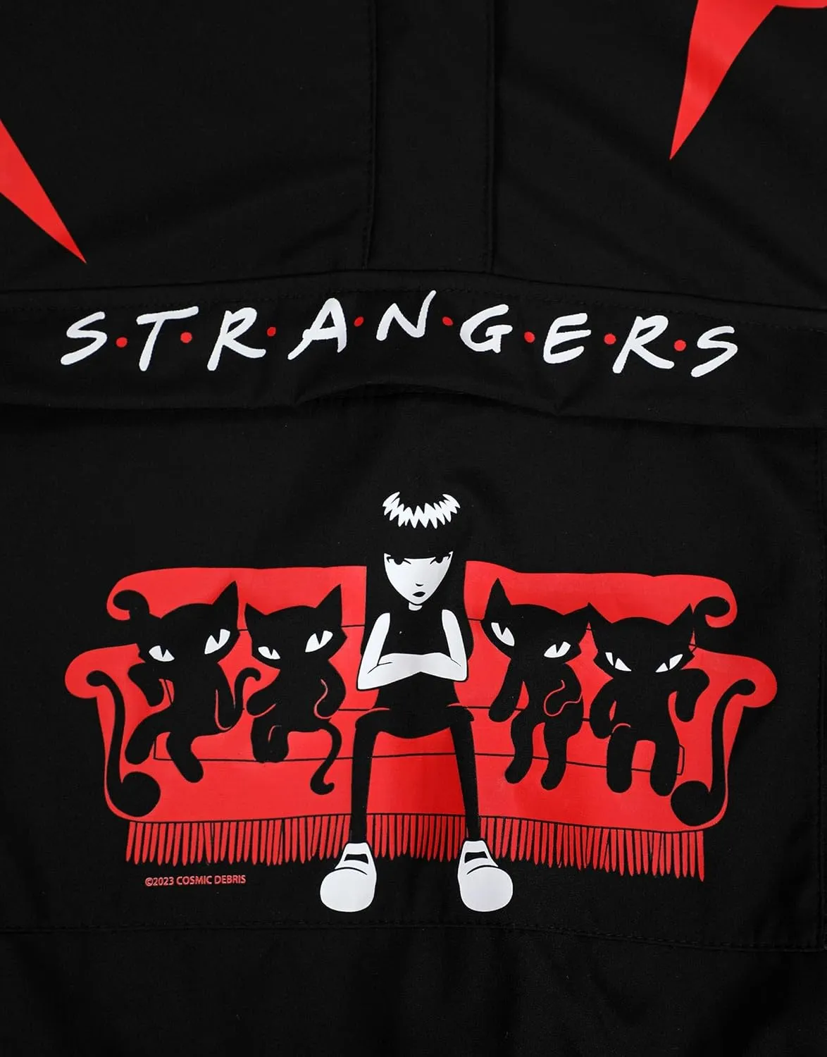 Emily the Strange Officially Licensed Pullover Hoodie Sweatshirt with Cute Detachable Furry Cat Paw Gloves Handbag Sleeve