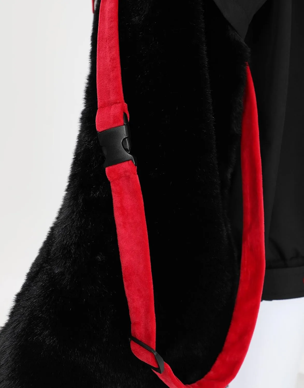 Emily the Strange Officially Licensed Pullover Hoodie Sweatshirt with Cute Detachable Furry Cat Paw Gloves Handbag Sleeve