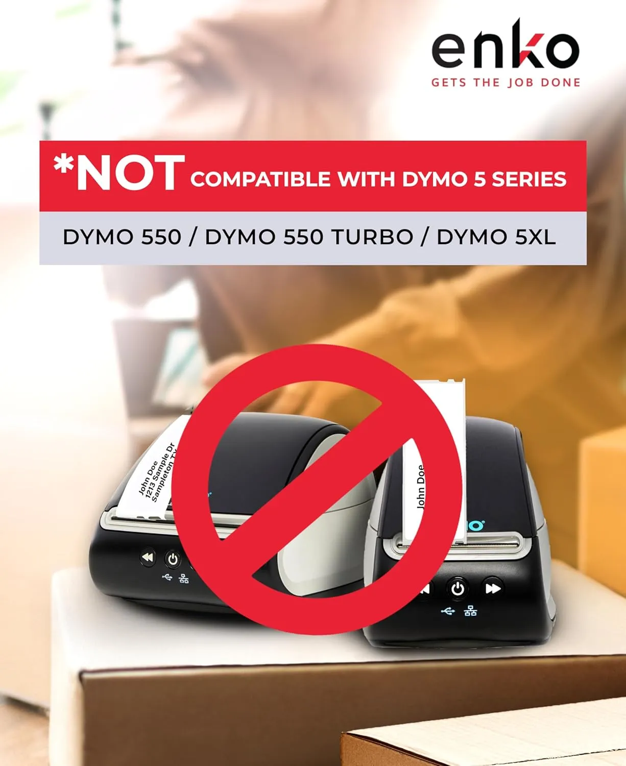 enKo Compatible for Dymo 30252 Labels (1-1/8" x 3-1/2") - Label for Dymo Labelwriter 450 Turbo Printer and 4XL - Direct Thermal Address, Shipping and Barcode Labels (96 Rolls | 33,600 Labels)