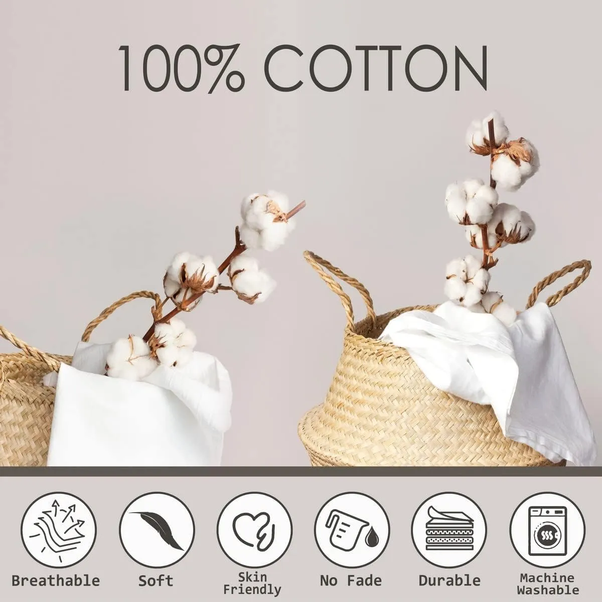 Erosebridal Cartoon Cow 100% Cotton Duvet Cover King Size Highland Cows Bedding Set for Kids Boys Girls Daisy Floral Wood Boots Rustic Blue White Comforter Cover Soft Bedclothes
