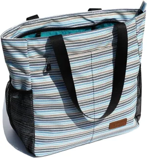 ESVAN Original Floral Tote Bag Large Shoulder Bag with Multi Pockets for Gym Travel Beach Daily Bags