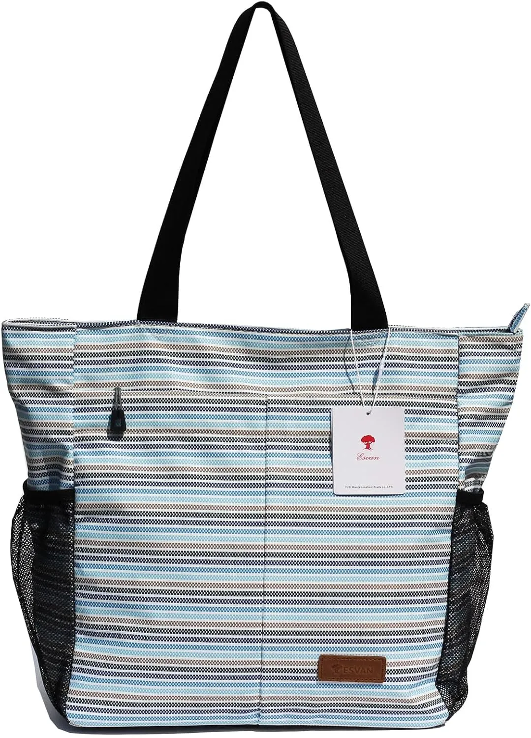 ESVAN Original Floral Tote Bag Large Shoulder Bag with Multi Pockets for Gym Travel Beach Daily Bags