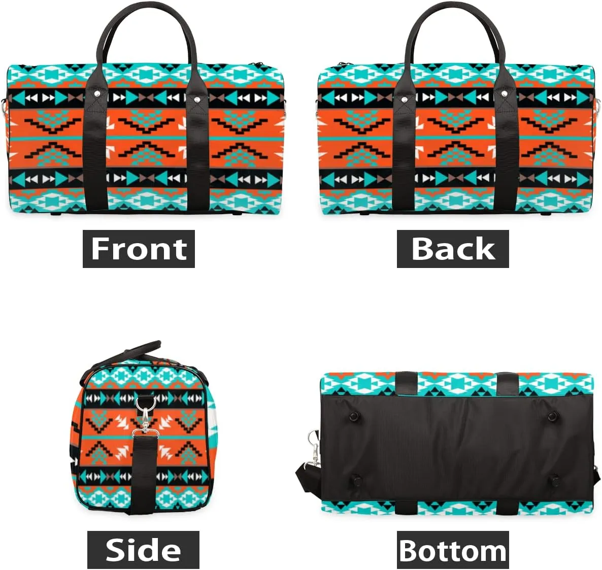 Ethnic Aztec Geometric Travel Duffel Bag, Sports Tote Gym Bags Weekender Bag Workout Bag Carry on Luggage Handle Bag Overnight Shoulder Bags for Women Men