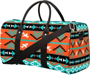 Ethnic Aztec Geometric Travel Duffel Bag, Sports Tote Gym Bags Weekender Bag Workout Bag Carry on Luggage Handle Bag Overnight Shoulder Bags for Women Men