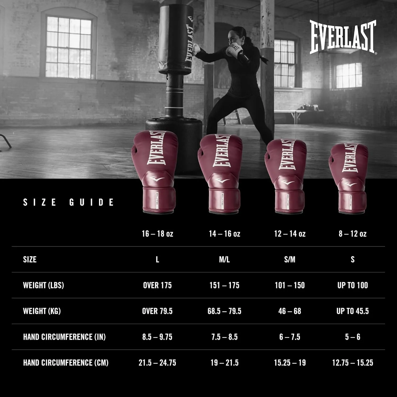 Everlast Elite 2 Boxing Gloves, Pro Training Gloves for Men and Women, Secure Fit Hook and Loop Closure & Ventilation, Heavy Bag & Speedbag Training.