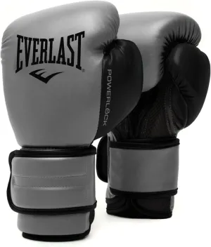 Everlast Powerlock 2 Boxing Gloves | Pro Flight Gloves | Secure Fit Hook and Loop with Triple-Layer Foam & Wrist Support for Injury Prevention | Heavy Bag & Speedbag Training (16oz | Charcoal)