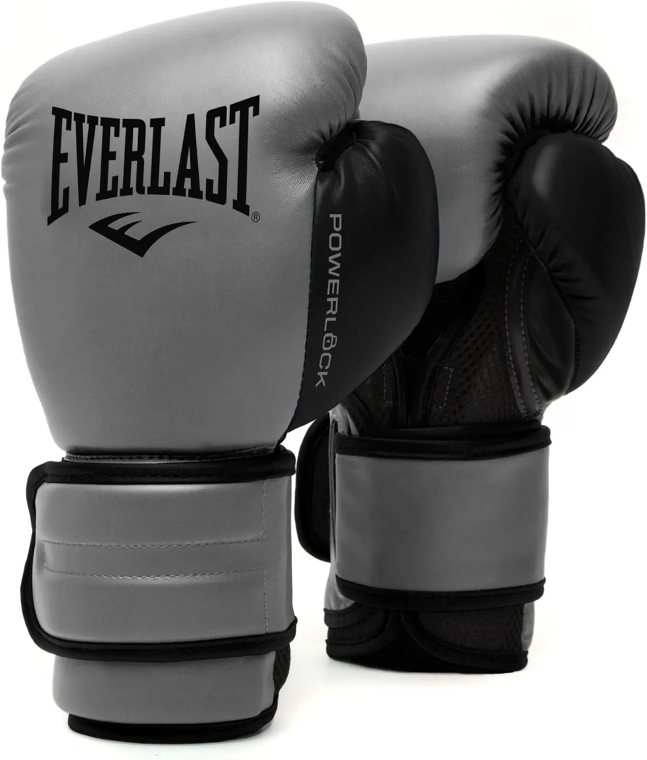 Everlast Powerlock 2 Boxing Gloves | Pro Flight Gloves | Secure Fit Hook and Loop with Triple-Layer Foam & Wrist Support for Injury Prevention | Heavy Bag & Speedbag Training (16oz | Charcoal)