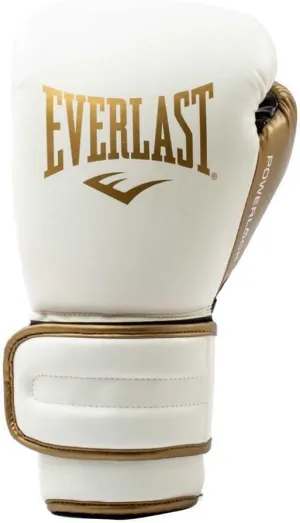 Everlast Powerlock 2 Boxing Gloves | Pro Flight Gloves | Secure Fit Hook and Loop with Triple-Layer Foam & Wrist Support for Injury Prevention | Heavy Bag & Speedbag Training (16oz | White/Gold)
