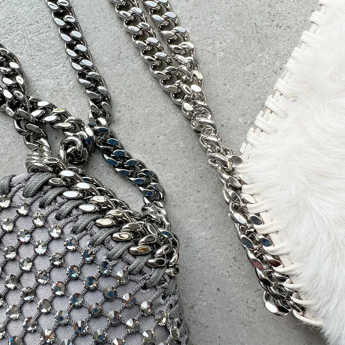 Falabella Evening Bag Fluffy, Ivory