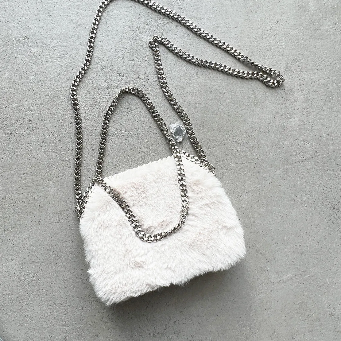 Falabella Evening Bag Fluffy, Ivory
