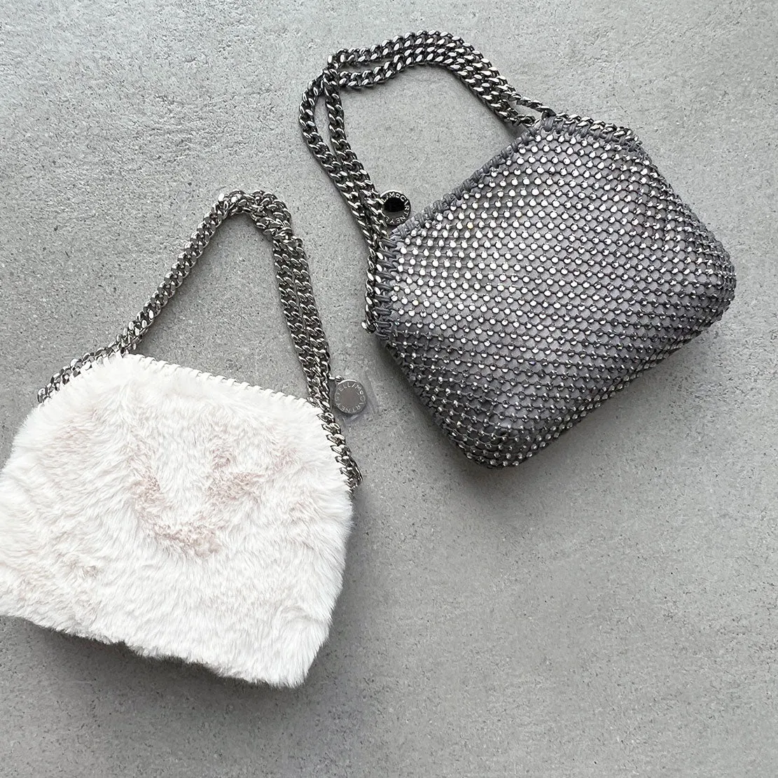Falabella Evening Bag Fluffy, Ivory