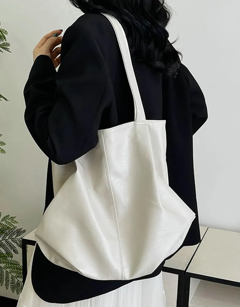 Fashion Tote Bags for Women Soft PU Leather Shoulder Bag Pleated Handbags Y2k Purses Large Top Handle Satchel