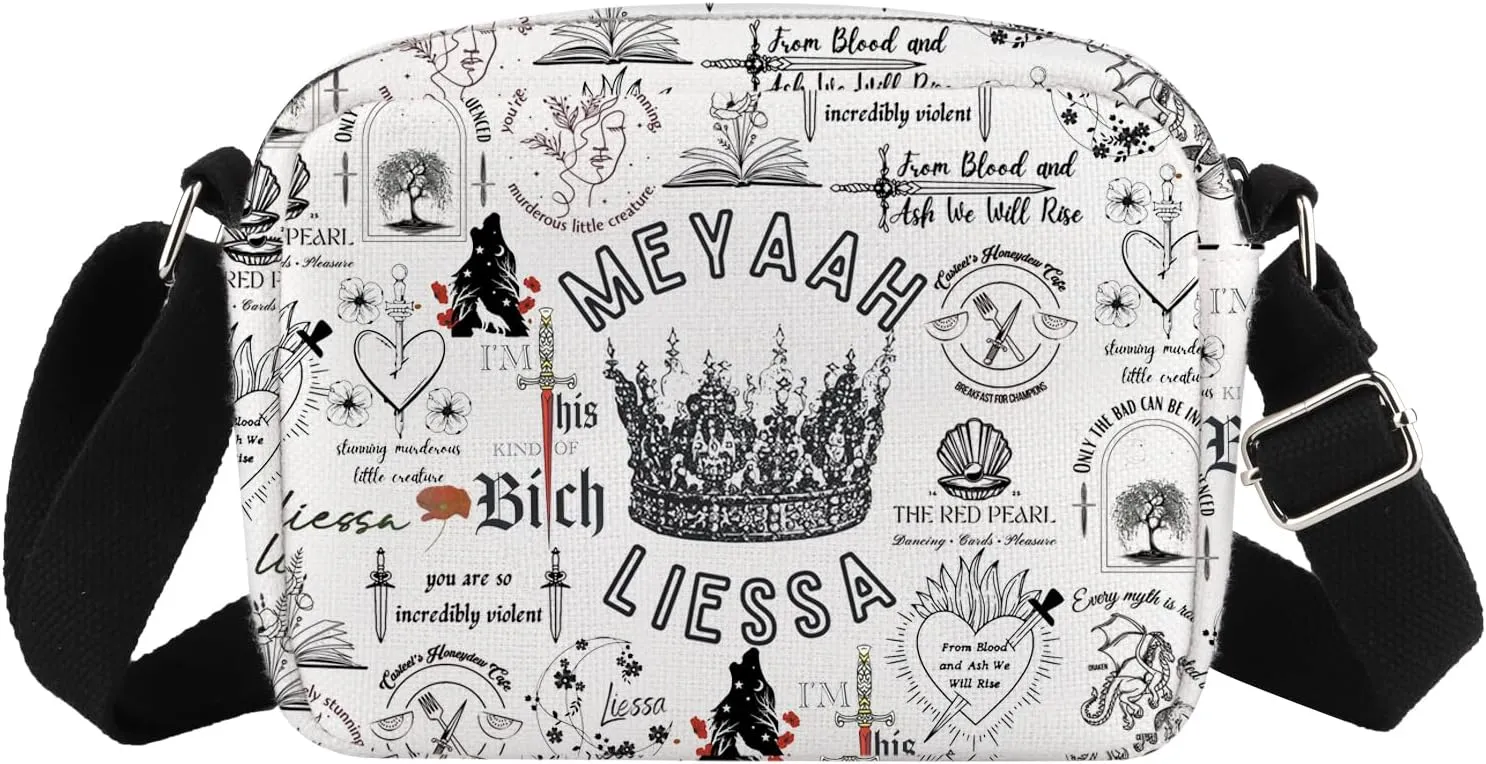 FBAA Book Inspired Gift Meyaah Liessa Gift Poppy Hawke Casteel Fans Bookish Crossbody Bag