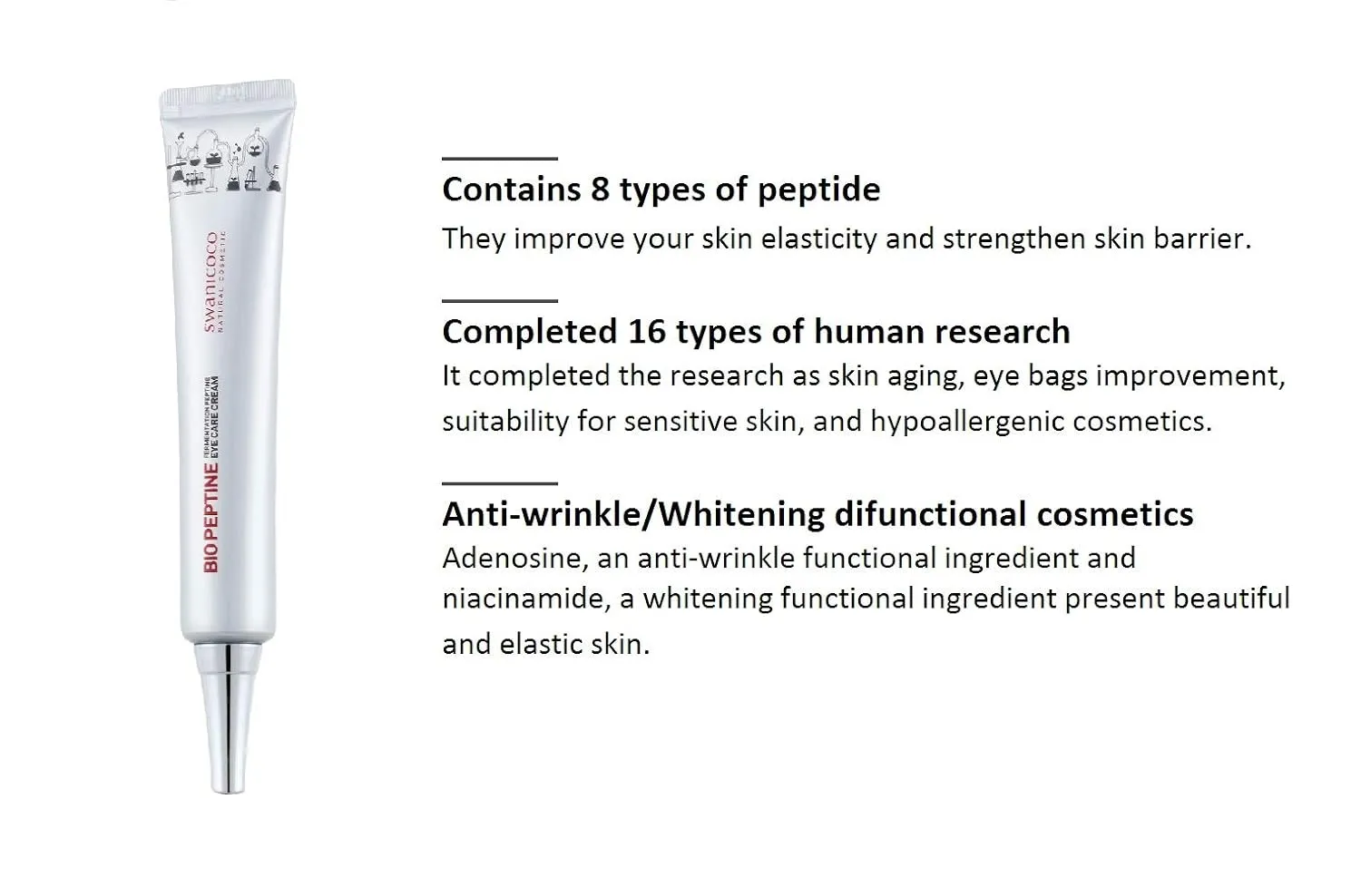 Fermentation Peptine Eye Care Cream Under Eye Cream with 8 Peptides and Niacinamide, Anti Aging Eye Cream for Wrinkles & Crows Feet Korean Skincare 45ml 1.52 Fl Oz