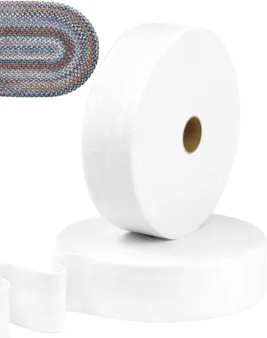FIVEIZERO 2 Roll Jelly Roll Batting Strip - 2 1/2 Inch Polyester Blend Batting Roll, 70 Yards for Jelly Roll Rugs, Throw Rugs, Braided Rugs, Quilts & Sewing Projects, 1.4mm