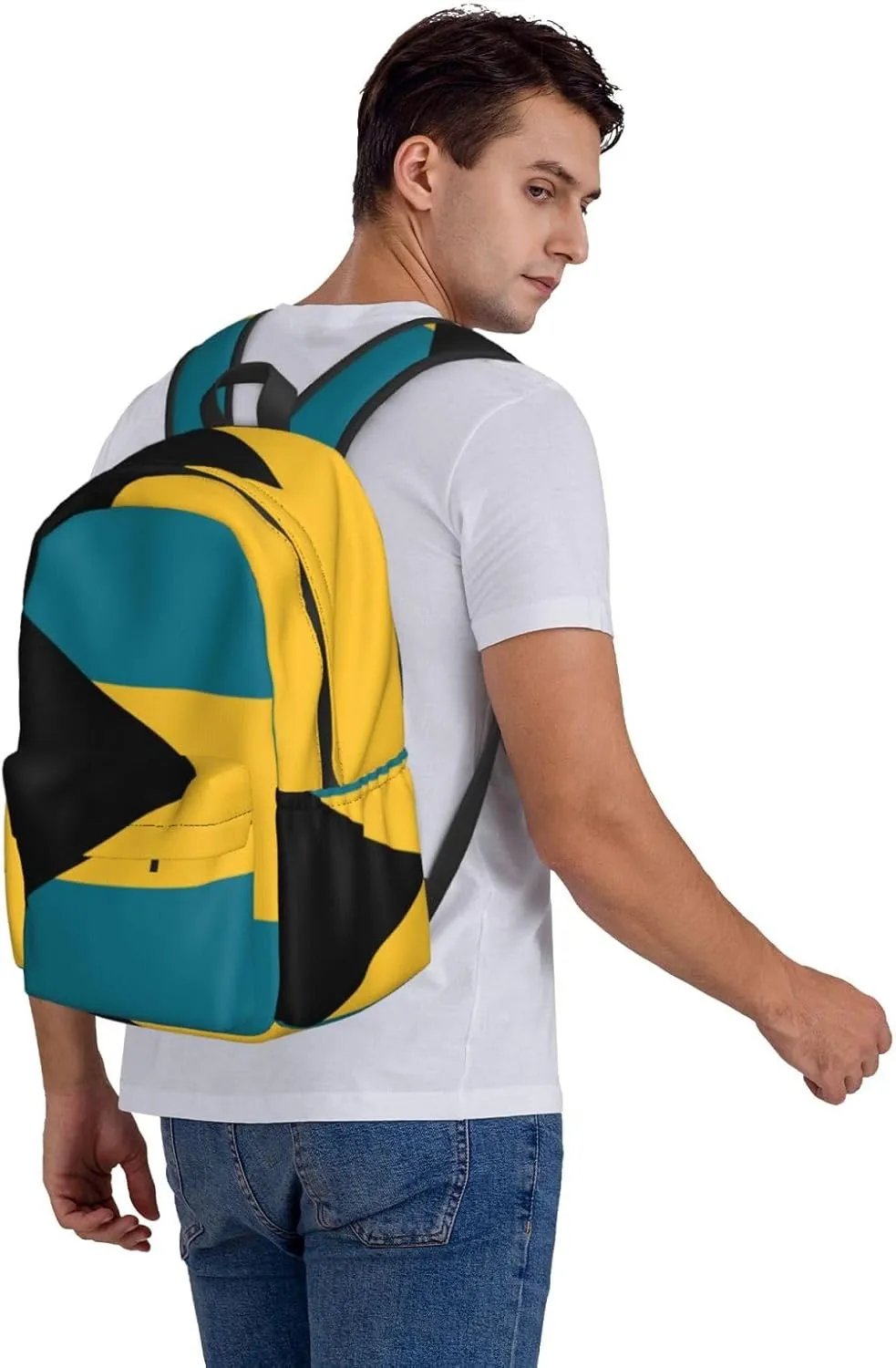 Flag of Bahamas Backpack Large Capacity Backpack Lightweight Double Shoulder Bag For Women Men Travel