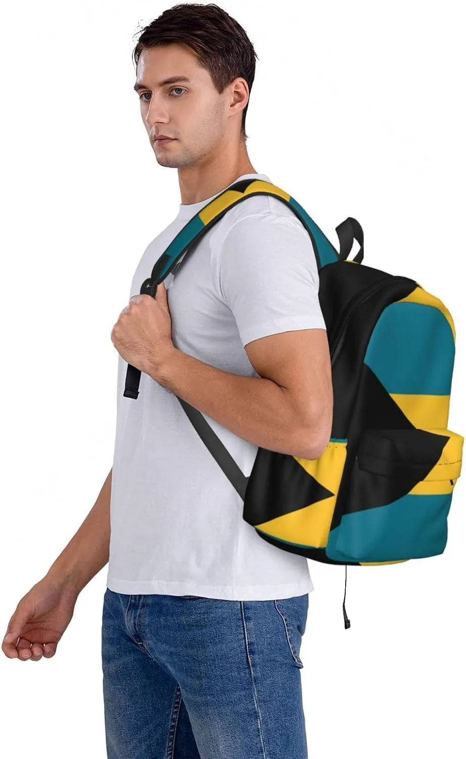Flag of Bahamas Backpack Large Capacity Backpack Lightweight Double Shoulder Bag For Women Men Travel