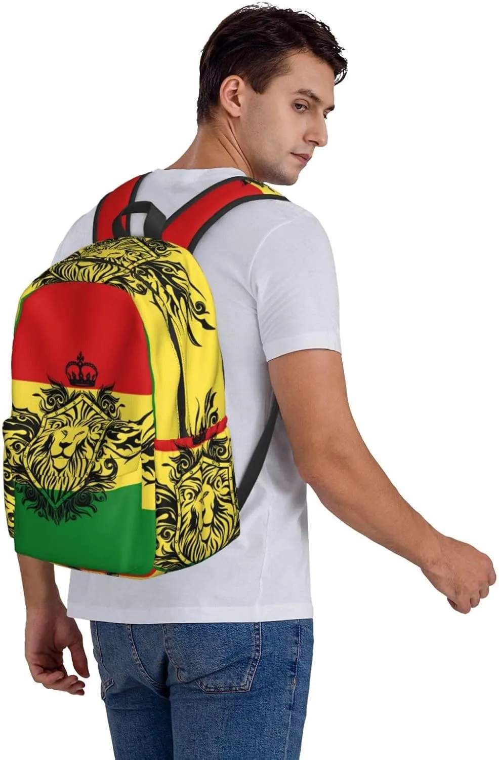 Flag of Ethiopia Backpack Large Capacity Backpack Lightweight Double Shoulder Bag For Women Men Travel