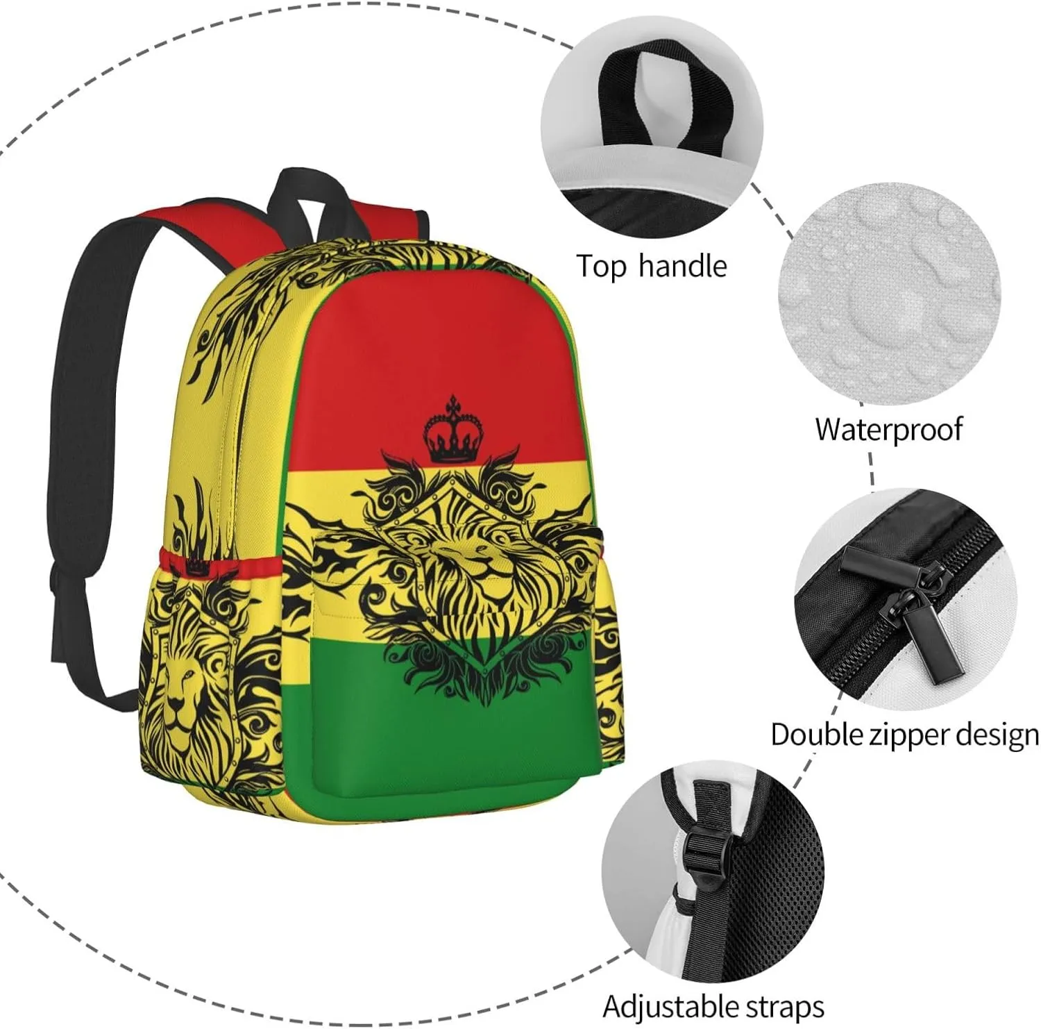 Flag of Ethiopia Backpack Large Capacity Backpack Lightweight Double Shoulder Bag For Women Men Travel