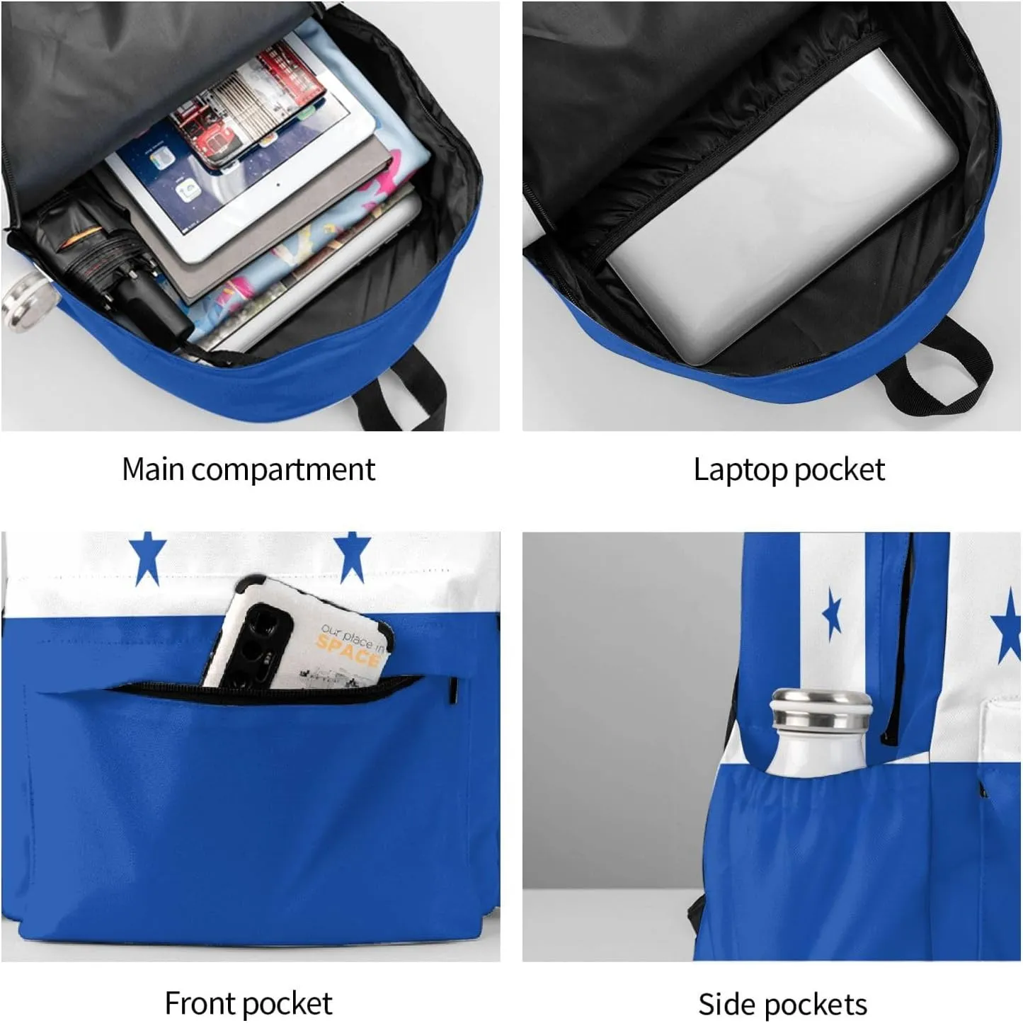 Flag Of Honduras Backpack Large Capacity Backpack Lightweight Double Shoulder Bag For Women Men Travel