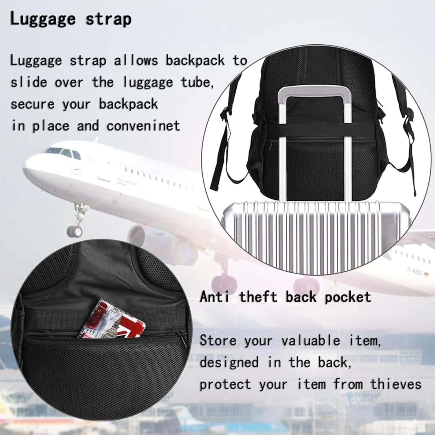 Floral Bernese Mountain Dog Gray Travel Laptop Backpack,18 Inch Carry on Backpack for Men Women with USB Port, Work Computer Backpack