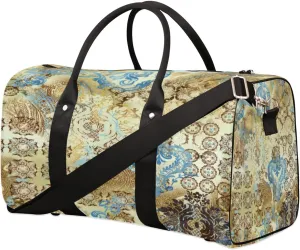 Floral Palace Motifs Travel Duffle Bag Waterproof Foldable Weekender Bags for Women and Men Durable Carry on Overnight Bag with Shoulder Strap Lightweight Sports Gym Tote Bag