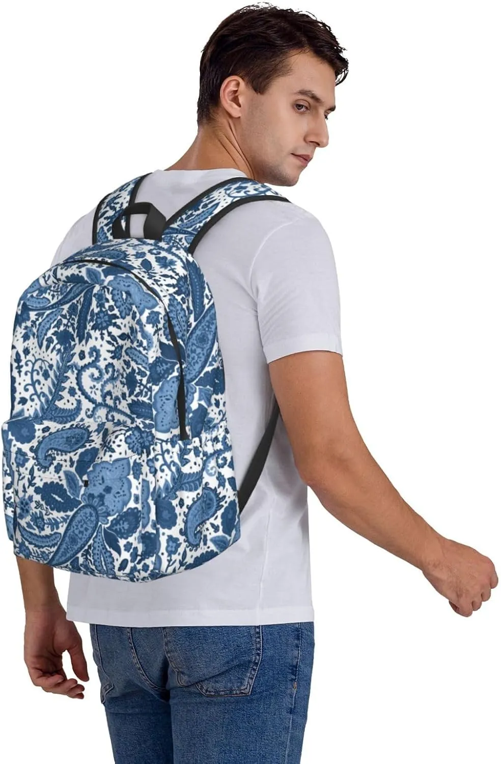 flowers Backpack Casual Laptop Backpack Large Capacity Double Shoulder Bag Travel Daypack For Women Men
