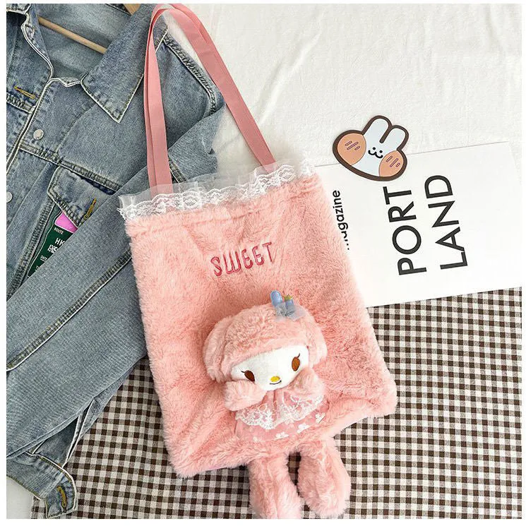 Fluffy Bear Shoulder Bag
