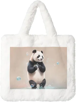 Fluffy Purses for Women Cute Fuzzy Tote Handbag Plush Shoulder Bag Faux Fur Clutch Bag