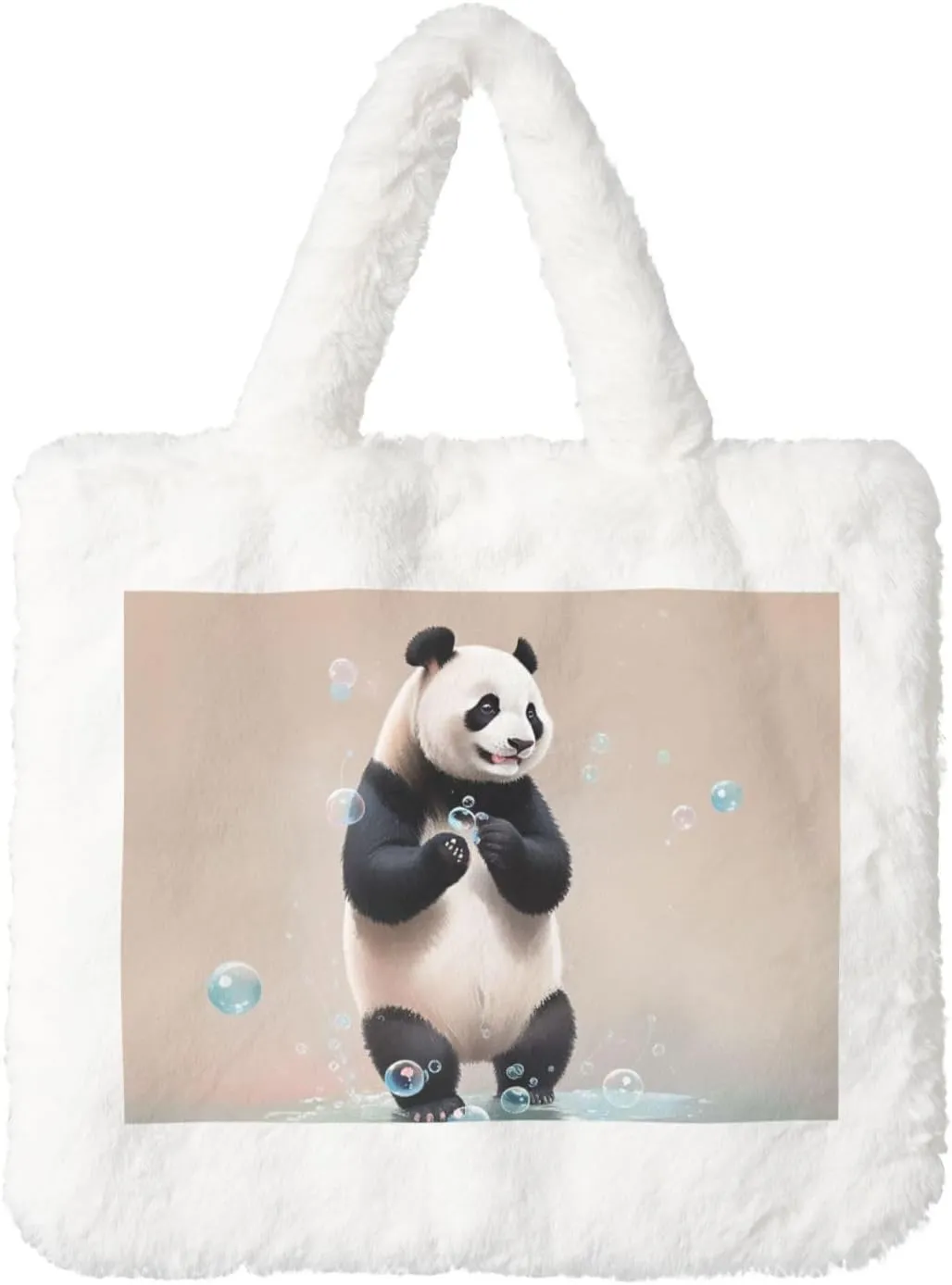 Fluffy Purses for Women Cute Fuzzy Tote Handbag Plush Shoulder Bag Faux Fur Clutch Bag