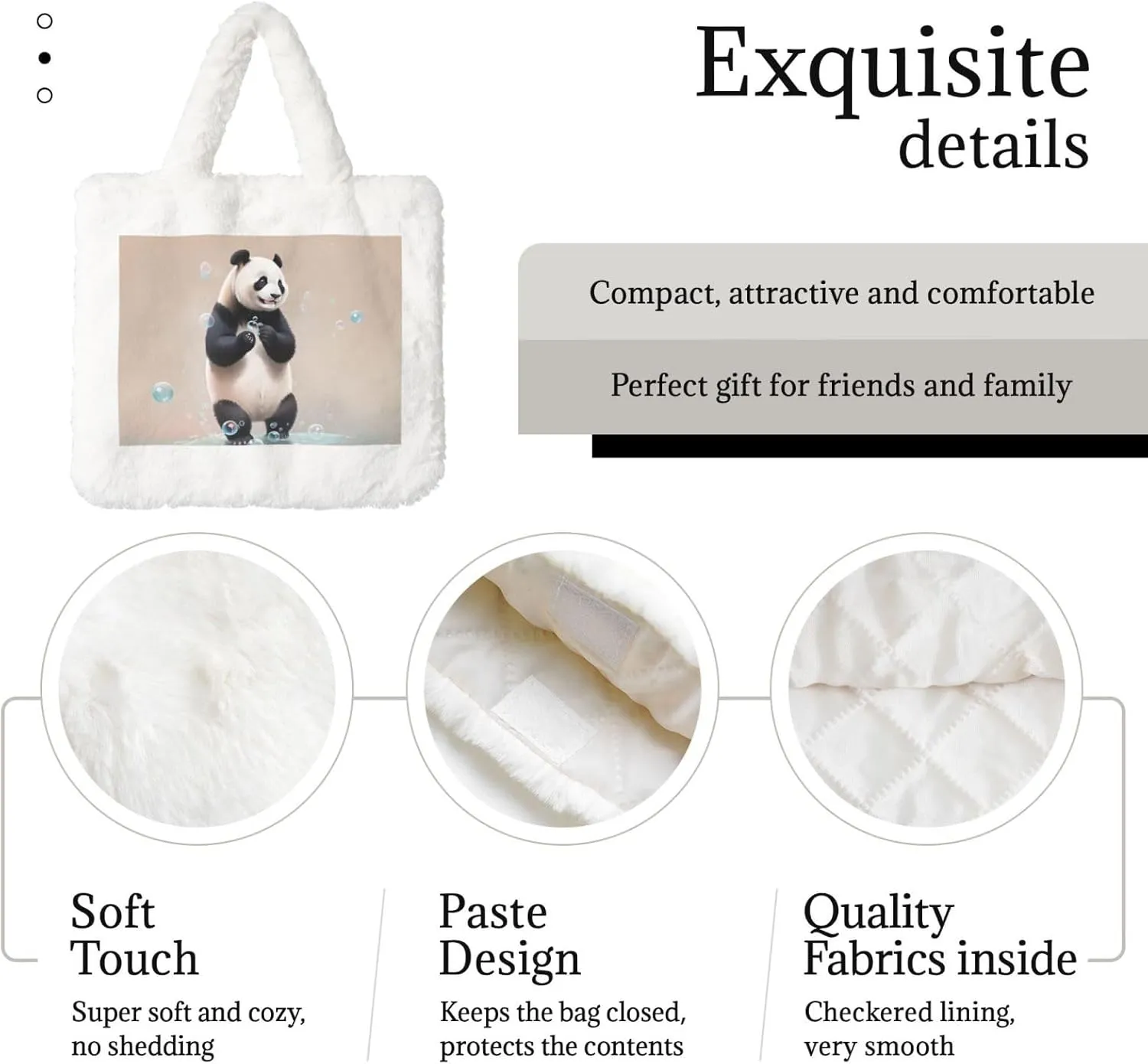 Fluffy Purses for Women Cute Fuzzy Tote Handbag Plush Shoulder Bag Faux Fur Clutch Bag