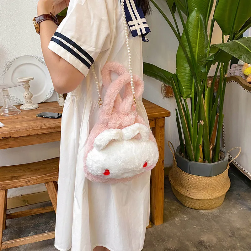 Fluffy Rabbit Crossbody Bag
