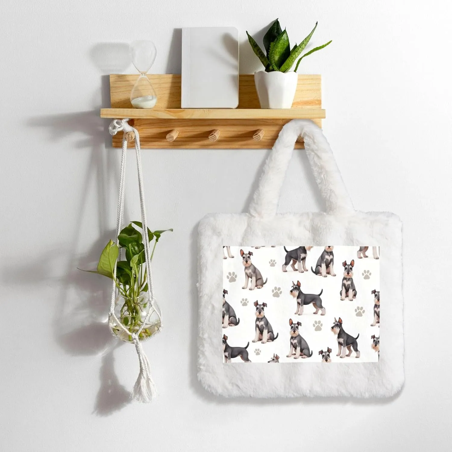 Fluffy Shoulder Bag Plush Bags Women Ladies Tote Bag Fluffy White Furry Purse Handbag for Autumn Winter