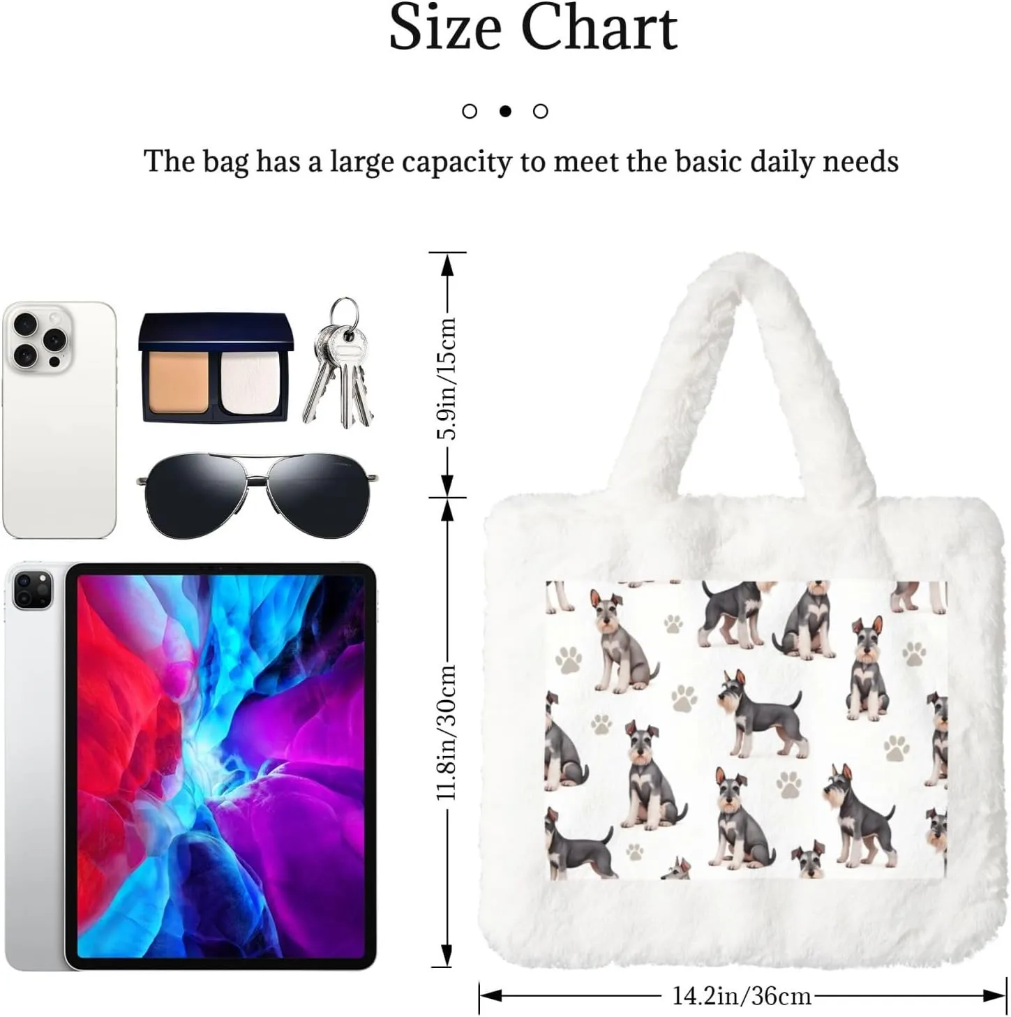 Fluffy Shoulder Bag Plush Bags Women Ladies Tote Bag Fluffy White Furry Purse Handbag for Autumn Winter