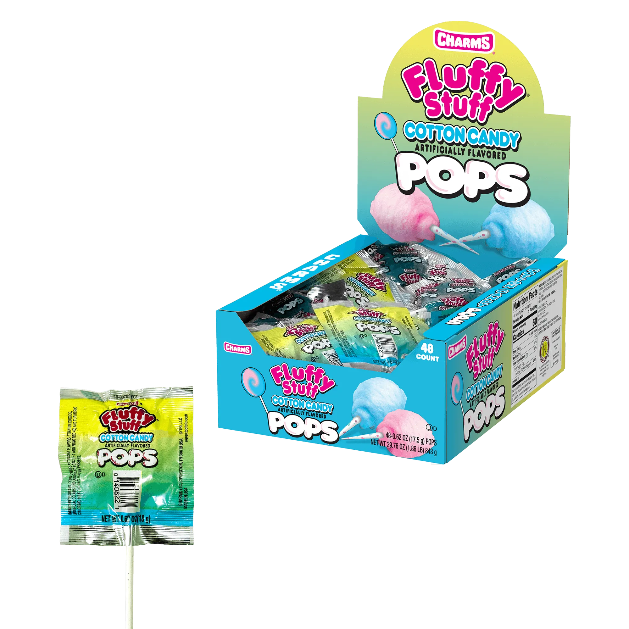 Fluffy Stuff Cotton Candy Pops (48 ct. Box)