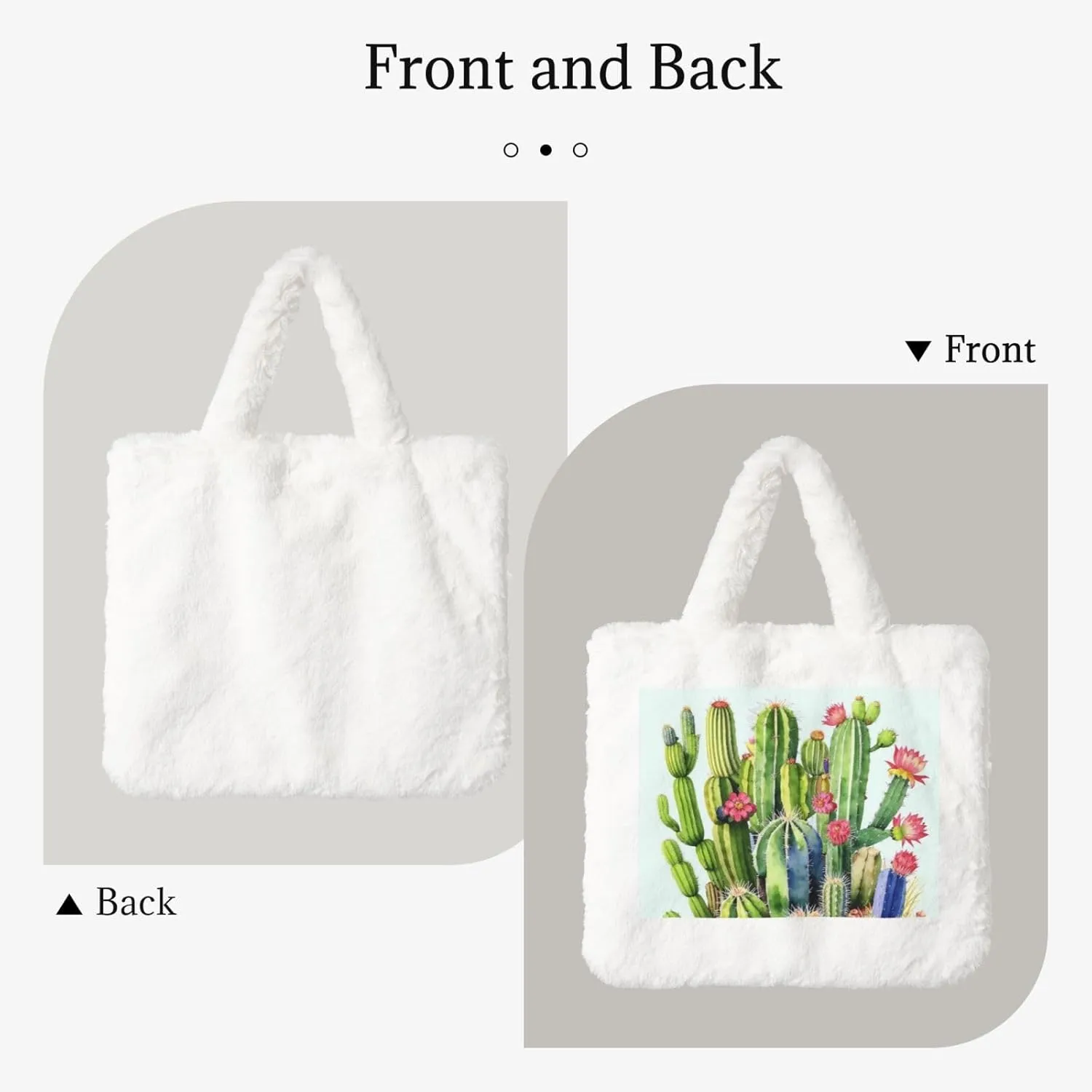 Fluffy Tote Bag for Women, Cute Fuzzy Tote Handbag Faux Fur Bag Furry Purse