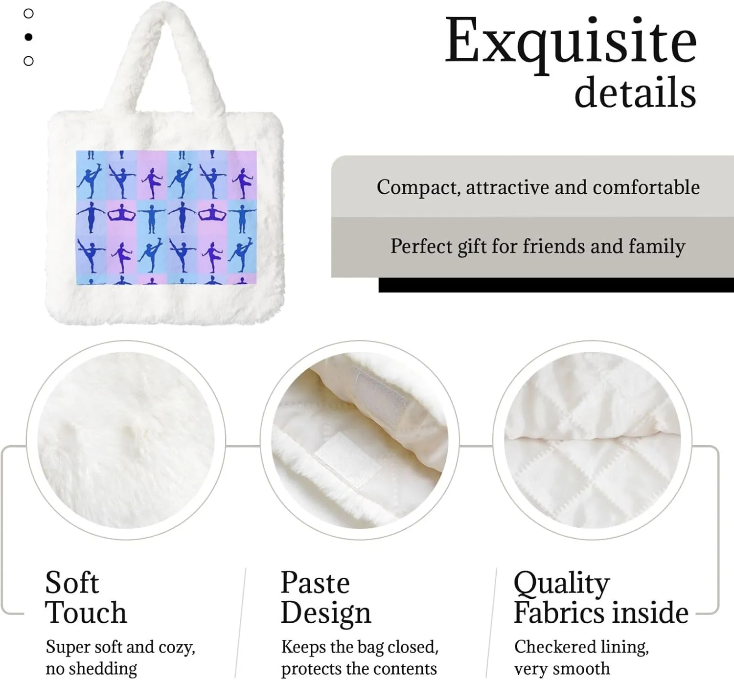 Fluffy Tote Bag Ladies Shoulder Bag Women Furry Tote Bag Plush Handbag Women Cute Bag for Women