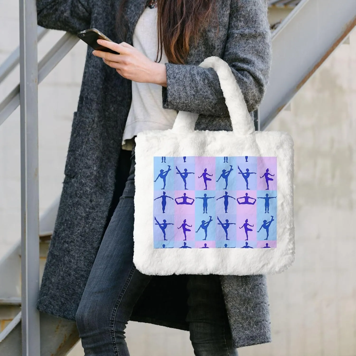 Fluffy Tote Bag Ladies Shoulder Bag Women Furry Tote Bag Plush Handbag Women Cute Bag for Women