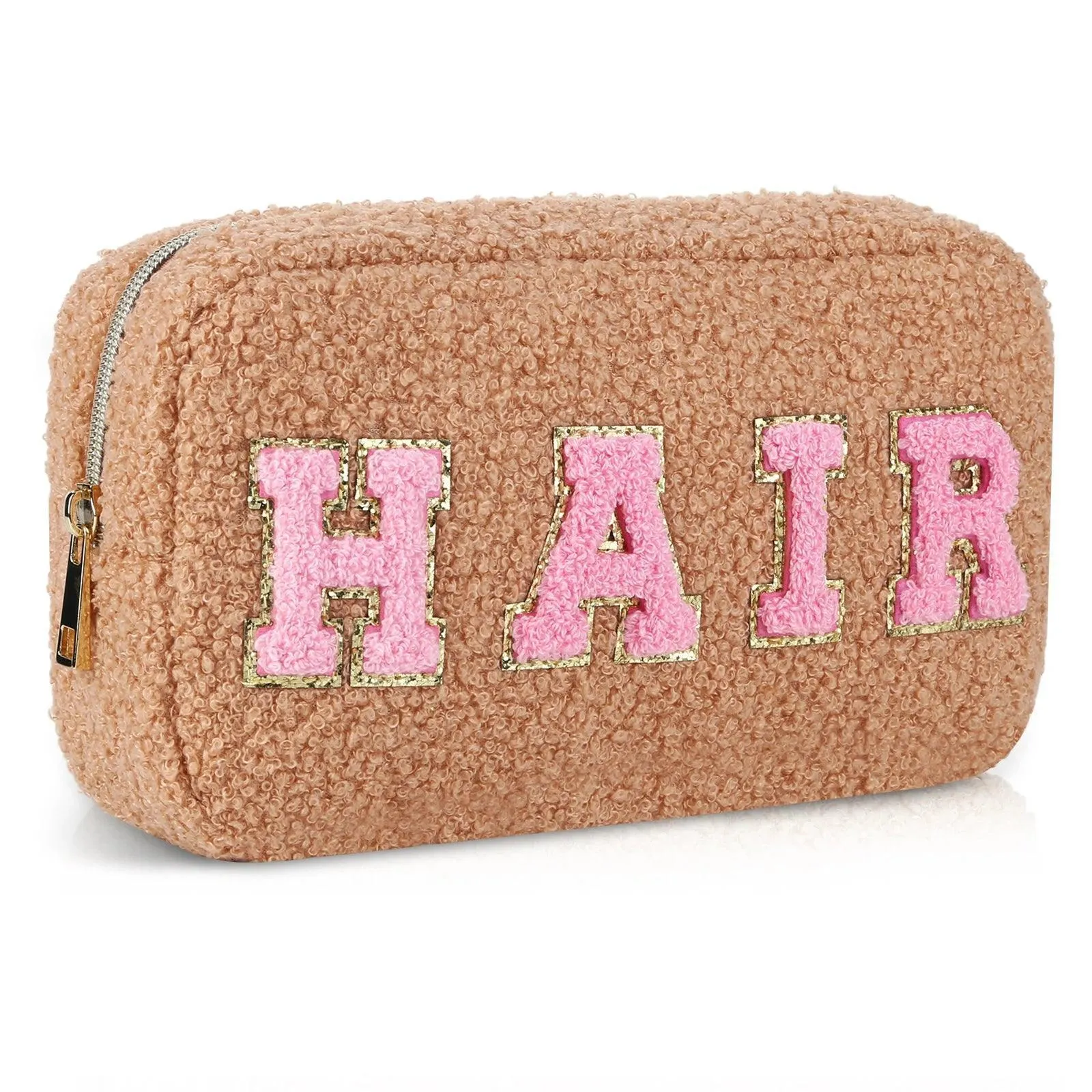 fluffy travel cosmetic bags