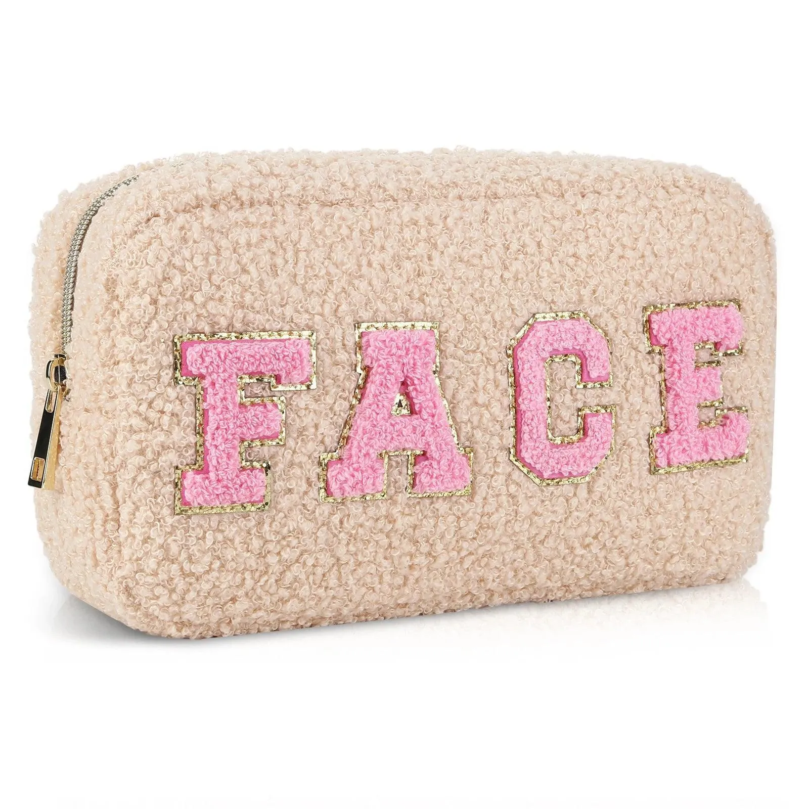 fluffy travel cosmetic bags