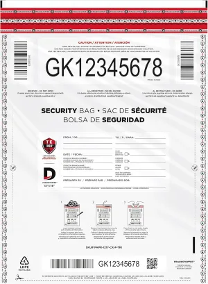 Fraudstopper Level 4 12x16 White Tamper Evident Bag (100)