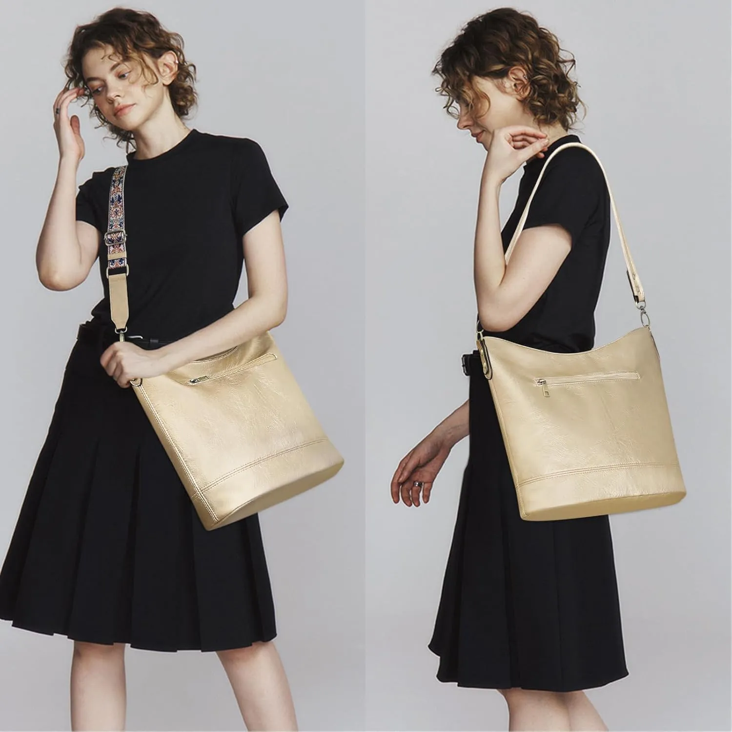 FUKUYIN Purses for Women Large Hobo Handbags Designer Top Handle Satchel Shoulder Purse Soft Faxu Leather Trendy