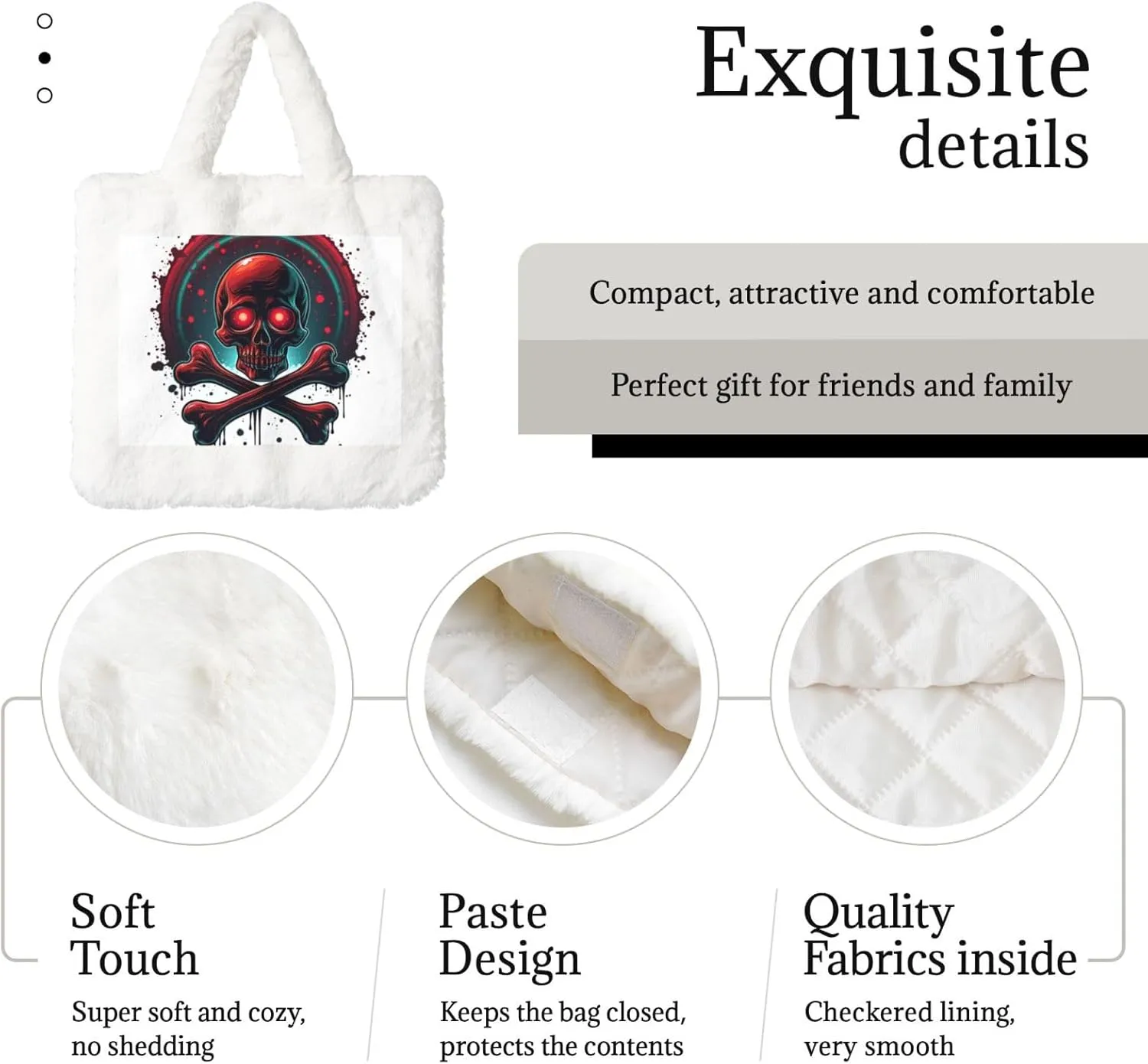Furry Purse, Fluffy Tote Bag for Women Winter Faux Fur Bag Fuzzy Purse and Handbags