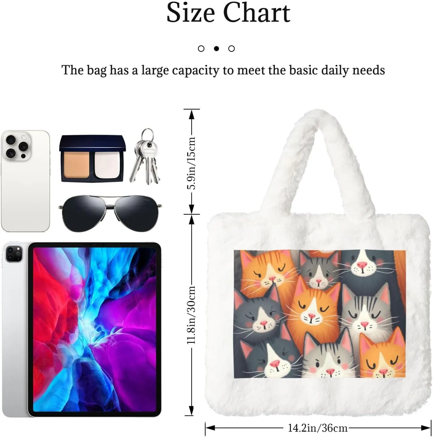 Furry Purse, Fluffy Tote Bag for Women Winter Faux Fur Bag Fuzzy Purse and Handbags