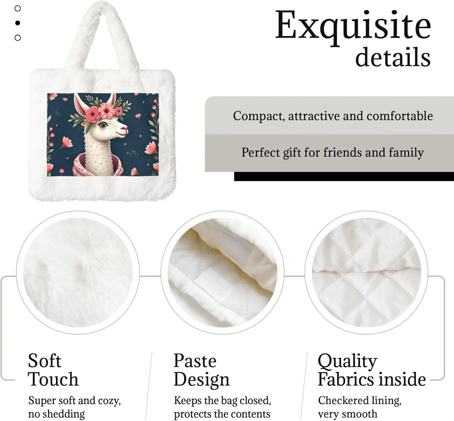 Furry Purse, Fluffy Tote Bag for Women Winter Faux Fur Bag Fuzzy Purse and Handbags