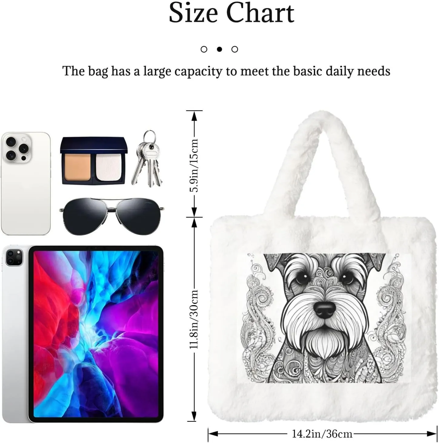 Furry Purse, Fluffy Tote Bag for Women Winter Faux Fur Bag Fuzzy Purse and Handbags