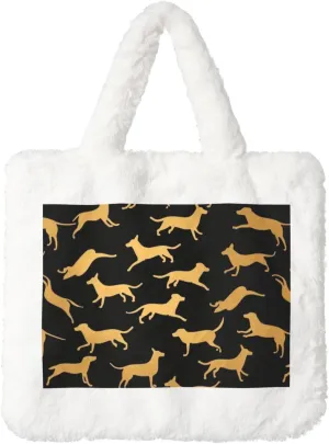 Furry Purse, Fluffy Tote Bag for Women Winter Faux Fur Bag Fuzzy Purse and Handbags