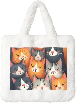 Furry Purse, Fluffy Tote Bag for Women Winter Faux Fur Bag Fuzzy Purse and Handbags